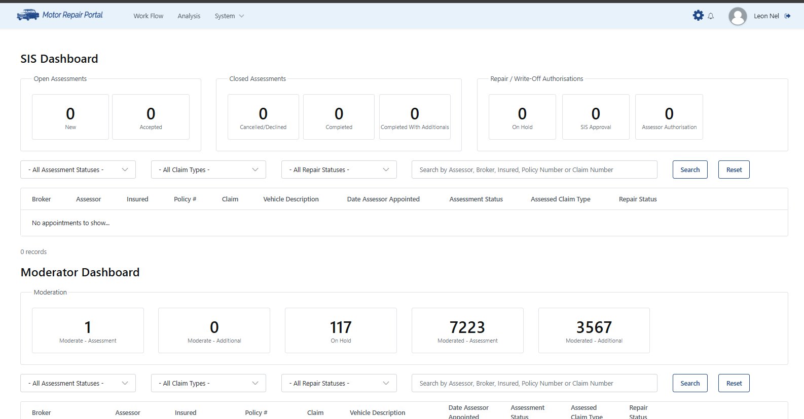 Assessor Portal — Motor Assessment Management